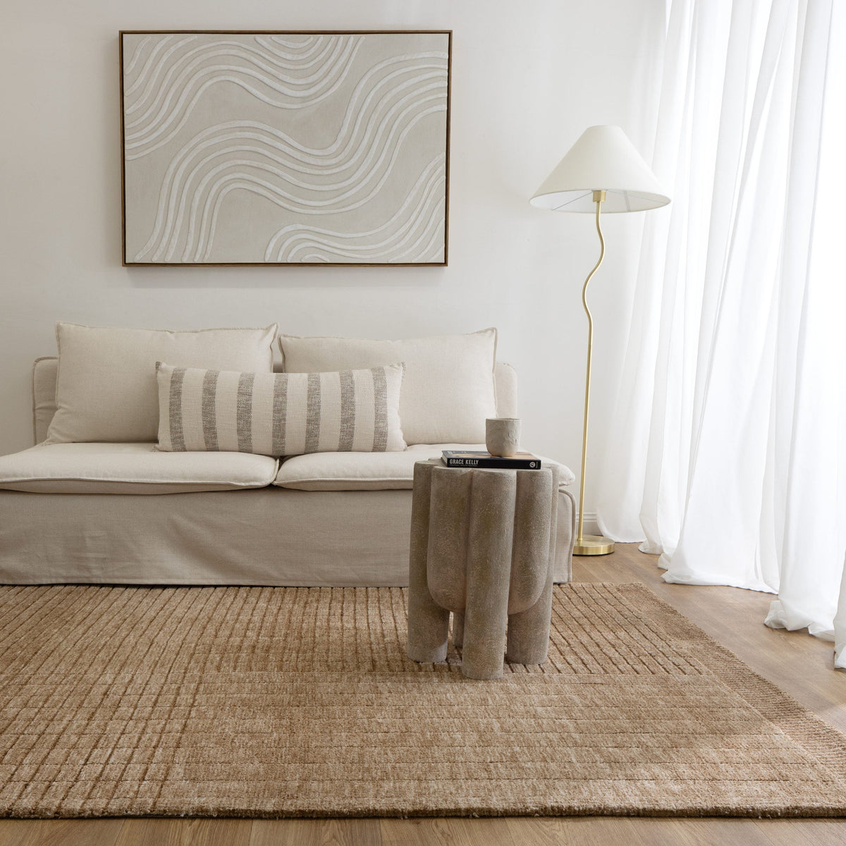 Ravine Warm Sand Carved Rug - CANYON03