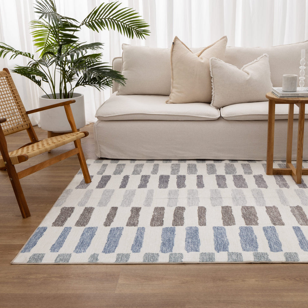 Washwell Modern Stripes Machine Washable Rug - WASH003