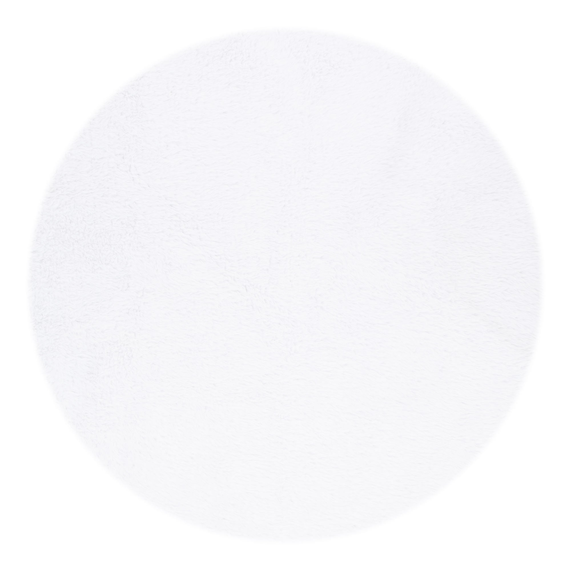 Lyla Machine Washable Shaggy White Round Rug